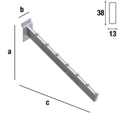 PERCHERO INCLINADO RECTANGULAR DE 38 cm