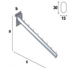 perchero inclinado oval de 31 cm