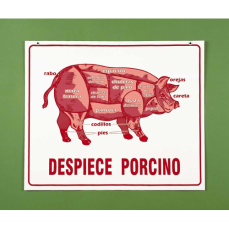 cartel despiece porcino