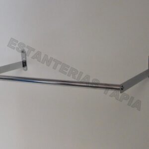 barra perchero a pared cromado