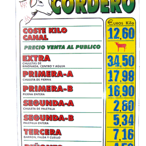 listado de precio cordero