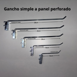 Gancho simple a panel perforado